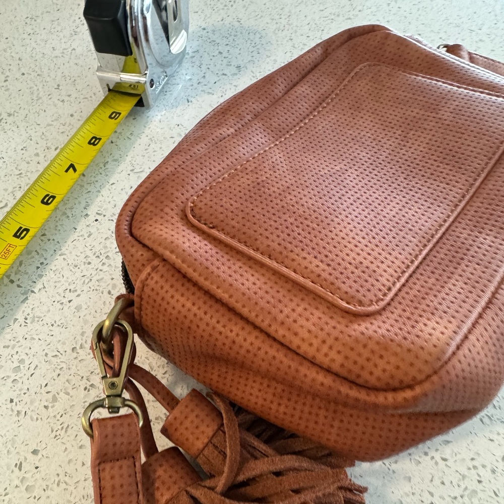 Anthropologie small brown leather cross body